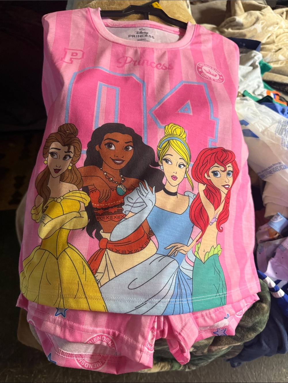 Disney Pink Princess Nightwear Set with Colorful Princesses